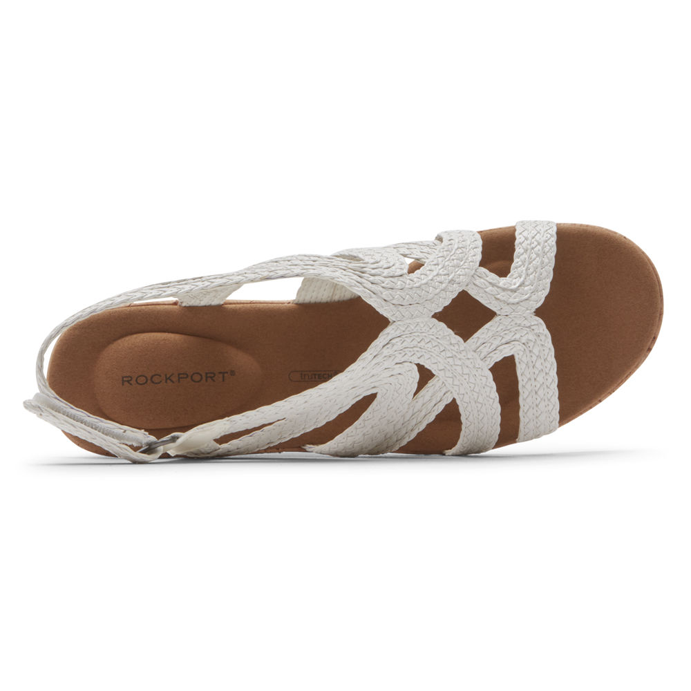 Rockport Singapore Womens Sandals - Briah Braided White - MF7346852